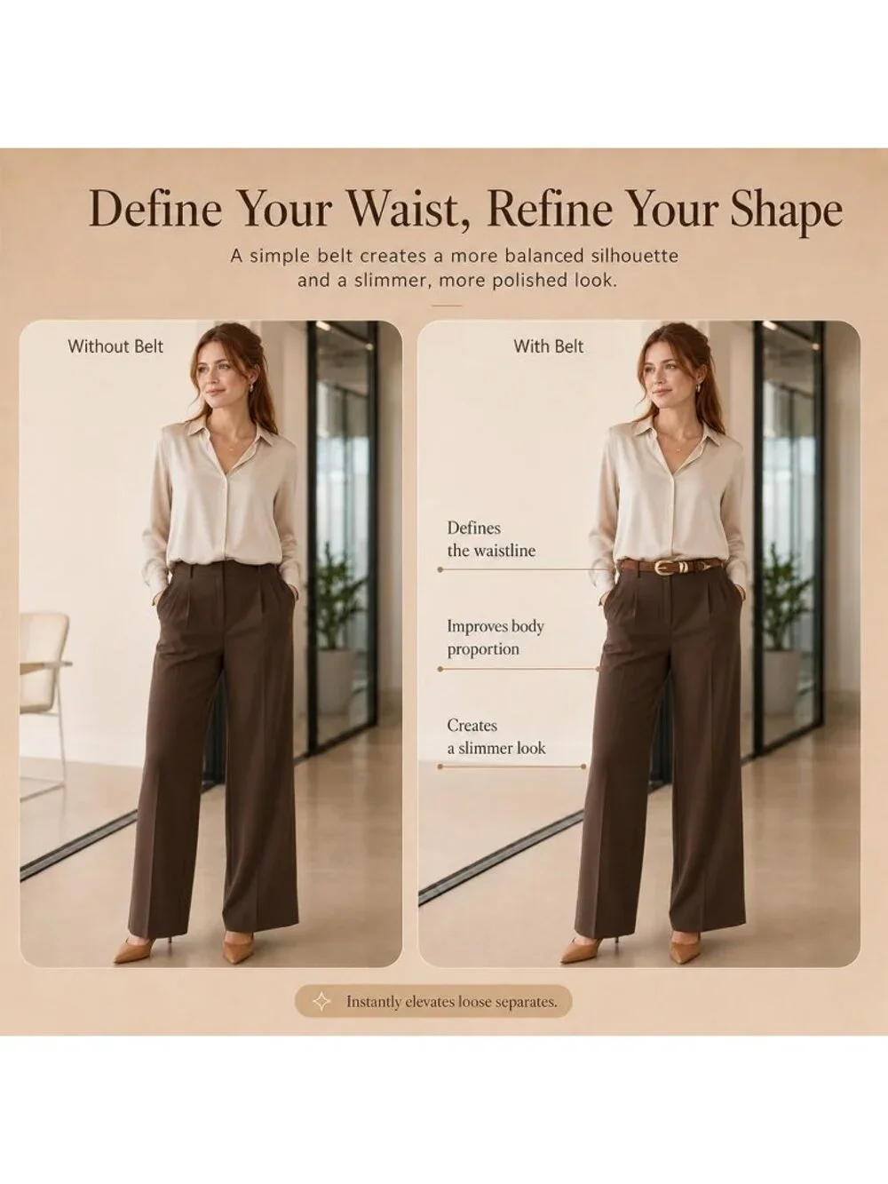 Women's Suede Brown Adjustable Waist Belt For Jeans With Classic Gold Buckle